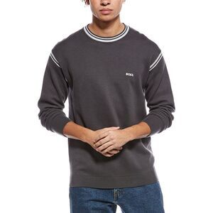 Hugo Boss Mens  Tape Crewneck Sweater, Grey